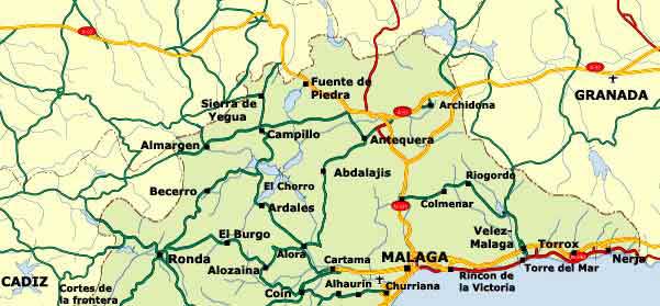 Mapa de Malaga (Interior)